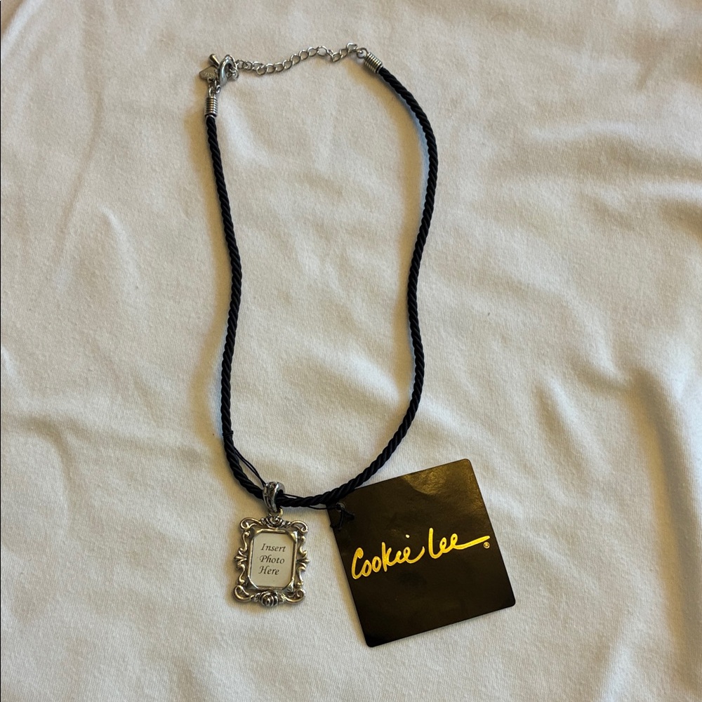 Cookie Lee Silver Frame Pendant Necklace